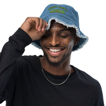 Load image into Gallery viewer, Distressed denim bucket hat
